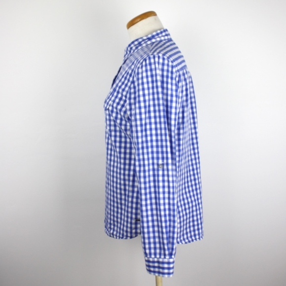 Cherokee Blue Gingham Button Down Shirt, Size 10 M - Picture 3 of 7